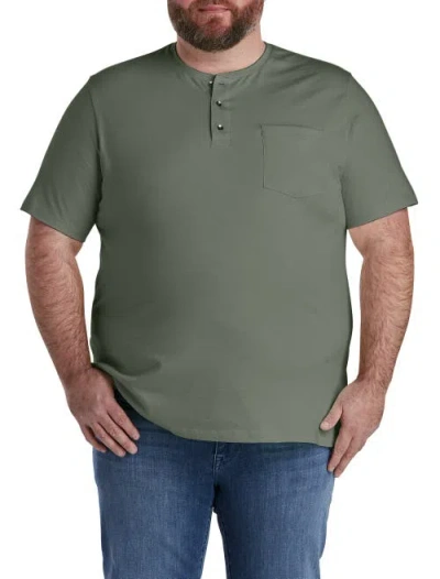 Harbor Bay By Dxl Slub Henley Shirt In Green