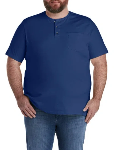 Harbor Bay By Dxl Slub Henley Shirt In Blue Depths