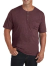 Harbor Bay By Dxl Slub Henley Shirt In Merlot Heather