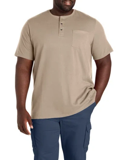 Harbor Bay By Dxl Slub Henley Shirt In Neutral