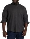 Harbor Bay By Dxl Solid Flannel Sport Shirt In Carbon Heather