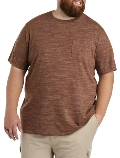 Harbor Bay By Dxl Space Dye Pocket T-shirt In Cocoa Brown Sd