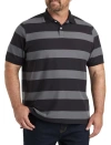 Harbor Bay By Dxl Striped Polo Shirt In Black Grey