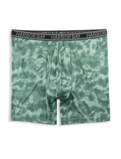 Harbor Bay By Dxl Tie Dye Performance Boxer Briefs In Trekking Green