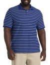 Harbor Bay By Dxl Tri-color Striped Polo Shirt In Blue Multi