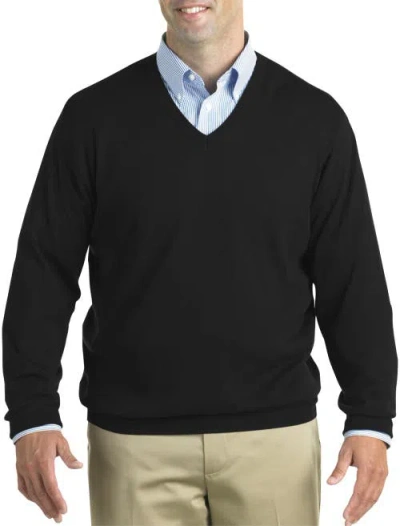 Harbor Bay By Dxl V-neck Pullover In Black