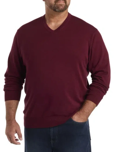 Harbor Bay By Dxl V-neck Pullover In Zinfandel