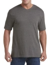Harbor Bay Moisture-wicking Jersey V-neck T-shirt In Granite Heather