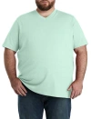 Harbor Bay Moisture-wicking Jersey V-neck T-shirt In Light Mint Hthr