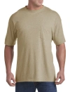 Harbor Bay Moisture-wicking Pocket T-shirt In Cement Heather