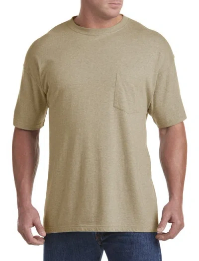 Harbor Bay Moisture-wicking Pocket T-shirt In Cement Heather