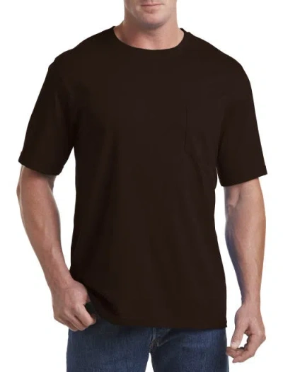 Harbor Bay Moisture-wicking Pocket T-shirt In Java Brown