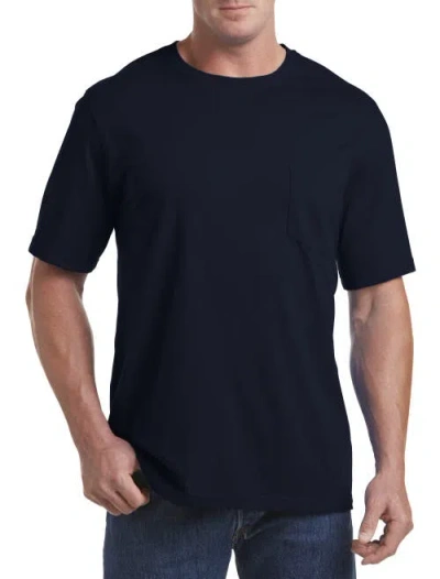 Harbor Bay Moisture-wicking Pocket T-shirt In Navy