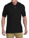 Harbor Bay By Dxl Big & Tall Pocket Piqué Polo Shirt In Black