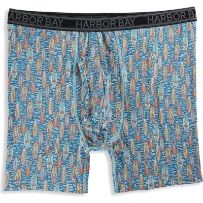 Harbor Bay Surf's Up Performance Boxer Briefs In Blue