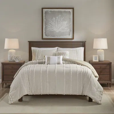 Harbor House Anslee 3 Piece Cotton Yarn Dyed Comforter Set In Beige