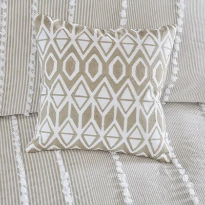 Harbor House Anslee Embroidered Cotton Throw Pillow In Taupe