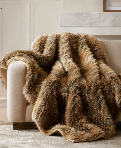 Harbor House Botswana Animal Print Faux Fur Throw, 60" X 80" In Brown