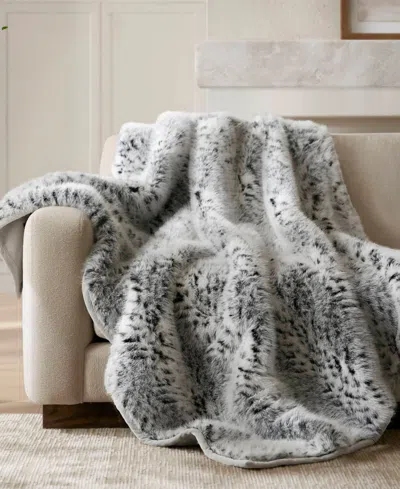 Harbor House Botswana Animal Print Faux Fur Throw, 60" X 80" In Gray