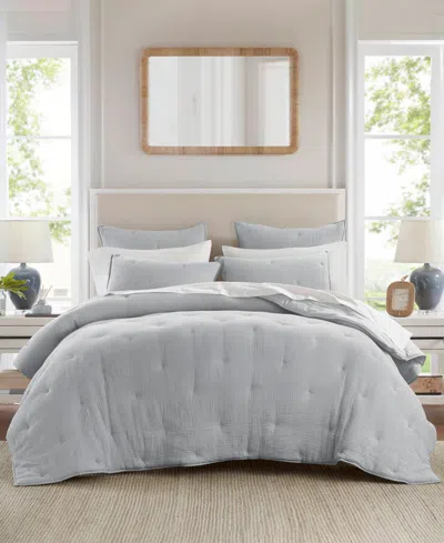 Harbor House Breeze Cotton Embroidered 3-pc. Quilt Set, King In Gray