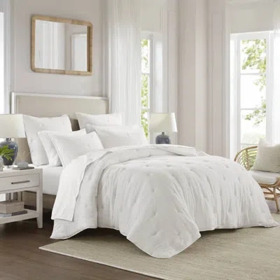 Harbor House Breeze Cotton Gauze  Embroidered Quilt Set In White