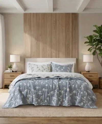 Harbor House Catalina Botanical Cotton Gauze Jacquard Quilt Sets In Linen