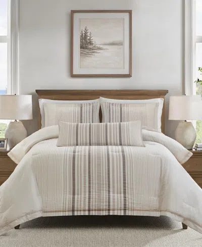 Harbor House Ellery Jacquard Stripe 3-piece Comforter Set, King/california King In Brown