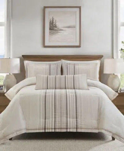 Harbor House Ellery Jacquard Stripe Comforter Sets In Brown