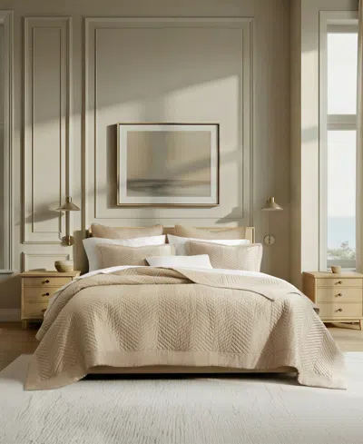 Harbor House Liam Hotel Cotton Sateen 3-piece Quilt Set, King In Linen