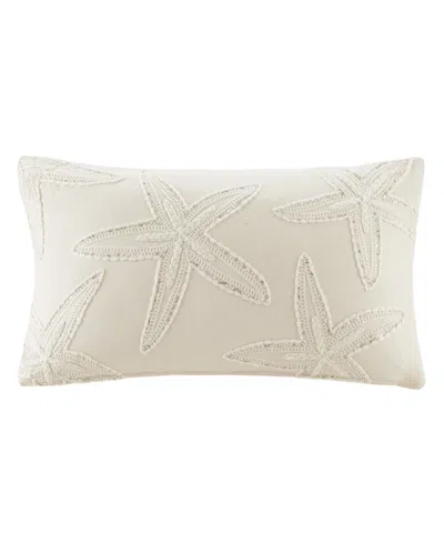 Harbor House Lily Starfish Embroidered Decorative Pillow Cover, 14" X 24" In Linen