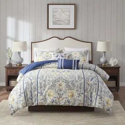 Harbor House Livia Cotton Percale Botanical Duvet Cover Set In Multi