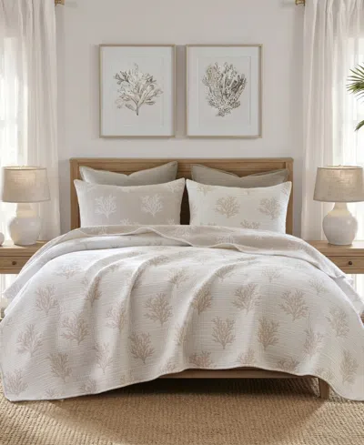 Harbor House Mia Coral Jacquard Reversible Lightweight 3-piece Quilt Set, Full/queen In Multi