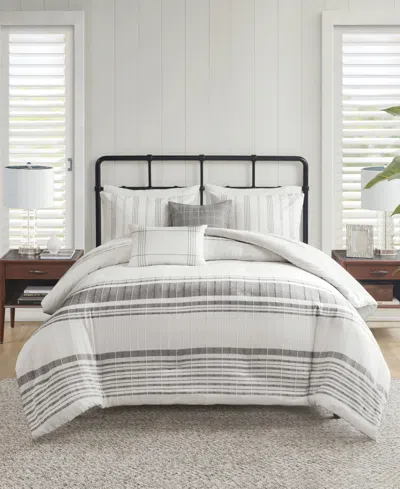 Harbor House Morgan Jaquard 5-pc. Duvet Cover Set, King/cal King In White,gray