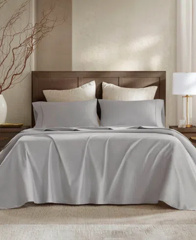 Harbor House Sateen 400-thread Count Cotton 4-pc. Sheet Set, Cal King In Gray