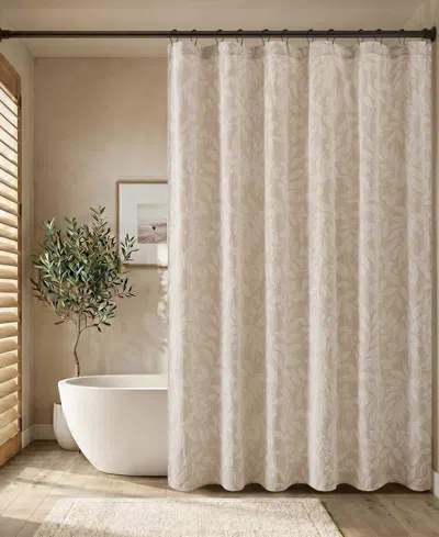 Harbor House Solace Leaf Botanical Jacquard Shower Curtain, 72" X 72" In Neutral