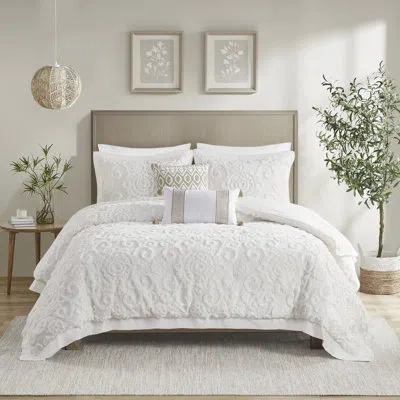 Harbor House Suzanna 100% Cotton Comforter Set With Tufted Medallions In Ivory
