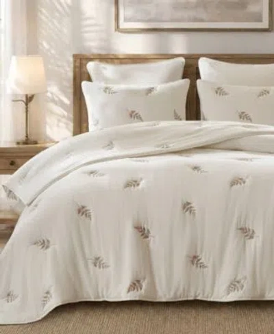 Harbor House Willow Embroidered Botanical Lightweight Quilt Sets In White