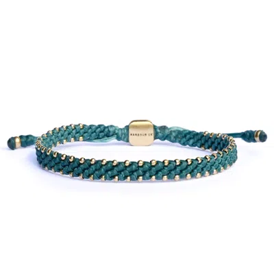 Harbour Uk Bracelets Beaded Bracelet For Men - Rope & Bronze - Urban Aquagreen In Green