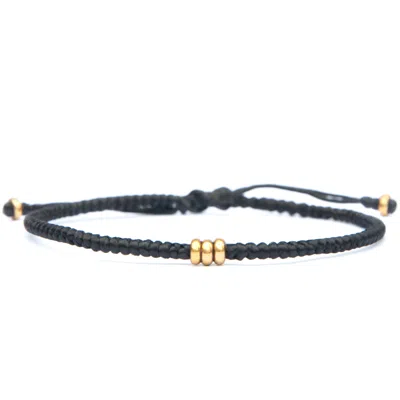 Harbour Uk Bracelets Black Minimalist Cord And Brass Bracelet For Men - Soul Brass