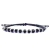 Harbour Uk Bracelets Black Onyx Stone And Silver Women Rope Bracelet - Onyx Gaia In Black