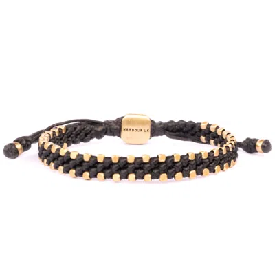Harbour Uk Bracelets Brass & Black Rope Bracelet For Women. Harrogate Connection