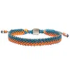 Harbour Uk Bracelets Bronze Beads & Aqua Green With Orange Rope Bracelet For Men