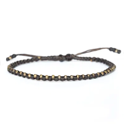 Harbour Uk Bracelets Bronze Bracelet Mens - Handmade Minimalist Jewellery Brown Cord - Bronn