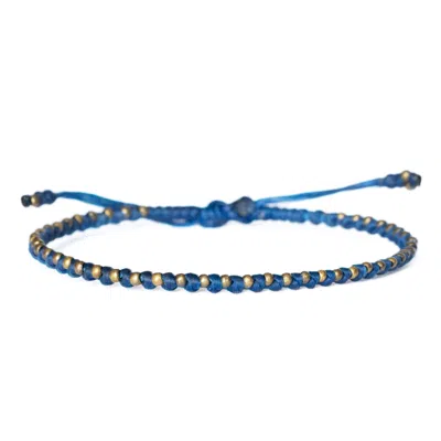 Harbour Uk Bracelets Bronze Bracelet Mens - Minimalist Braided Rope Blue- Bronn