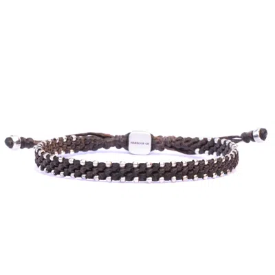 Harbour Uk Bracelets Brown Rope & Silver Bracelet For Men London Connection - Brown