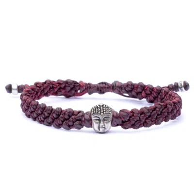 Harbour Uk Bracelets Buddha Wine Red Rope Bracelet For Men - Red