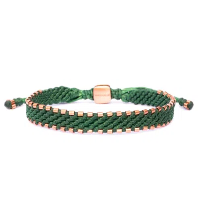 Harbour Uk Bracelets Copper & Vegan Green Rope Mens Bracelet - Green In Gray