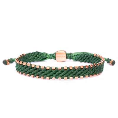 Harbour Uk Bracelets Copper & Vegan Green Rope Mens Bracelet - Hampton Connection