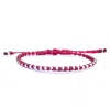 Harbour Uk Bracelets Delicate Red Friendship Bracelet With Tiny Silver Beads For Women - Spitafields In Red