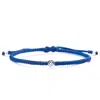 Harbour Uk Bracelets Evil Eye Silver & Blue Rope Bracelet For Men - The Protector In Blue